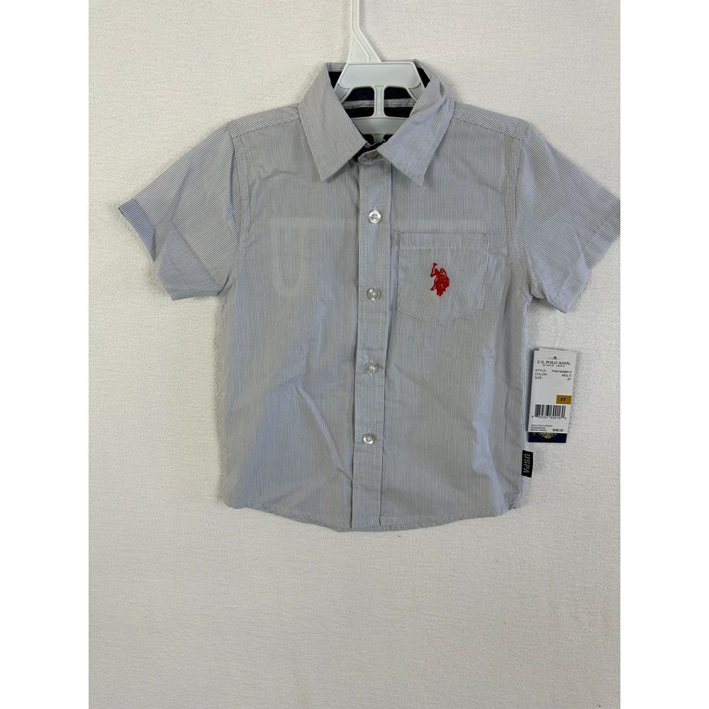 US Polo‎ Assn Button Up Boys 3T Short Sleeve NWT